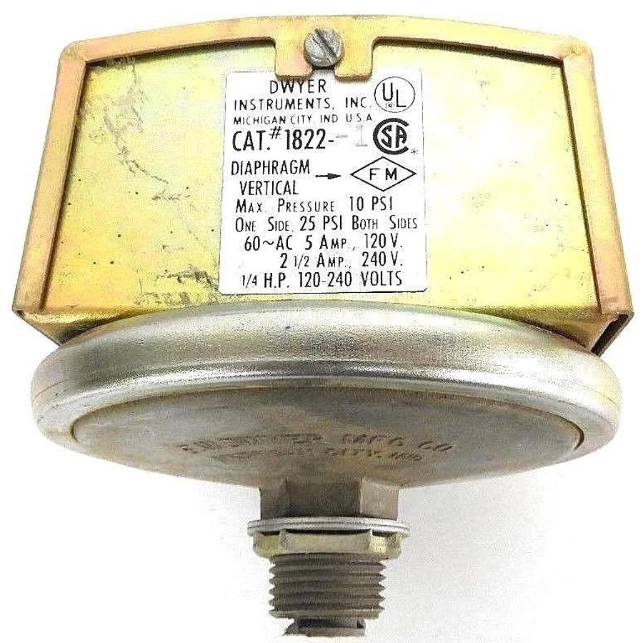 NEW DWYER INSTRUMENTS 1822-1 PRESSURE SWITCH 18221