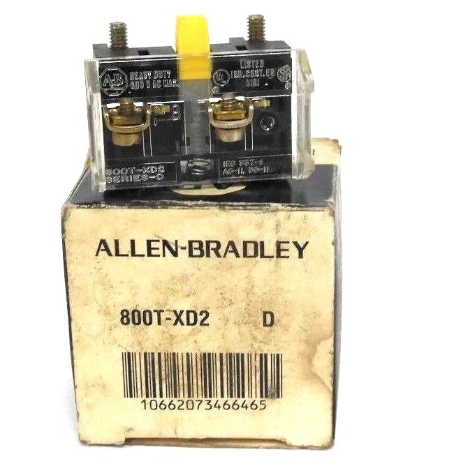 Used NEW ALLEN BRADLEY 800T-XD2 CONTACT BLOCKS SER. D 800TXD2