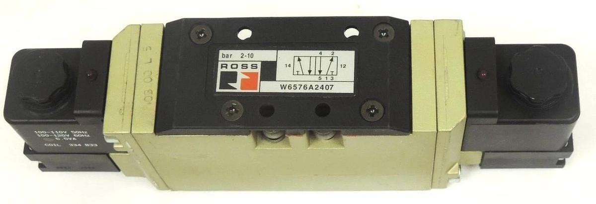 Used ROSS W6576A2407 SOLENOID VALVE 2-10 BAR, WITH 334B33 COILS 6.5VA 334 B33
