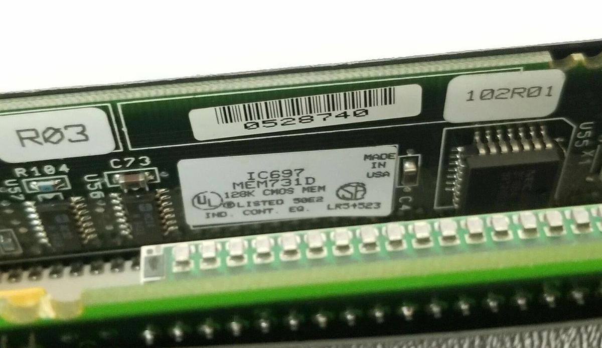 Used GE FANUC IC697CPU781-HA CPU MODULE W/ IC697MEM731D 128KB CMOS MEM (NO KEYS)