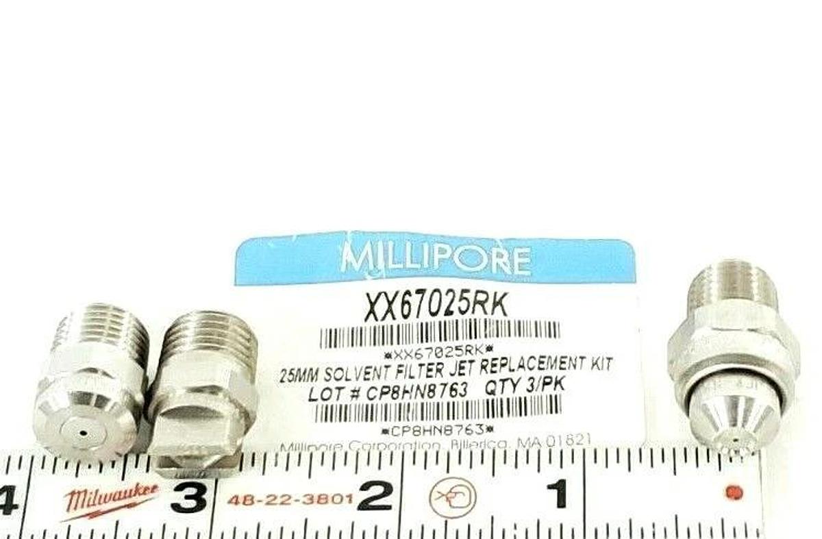 Used NEW MILLIPORE XX67025RK 25MM SOLVENT FILTER JET REPLACEMENT KIT 3/PK