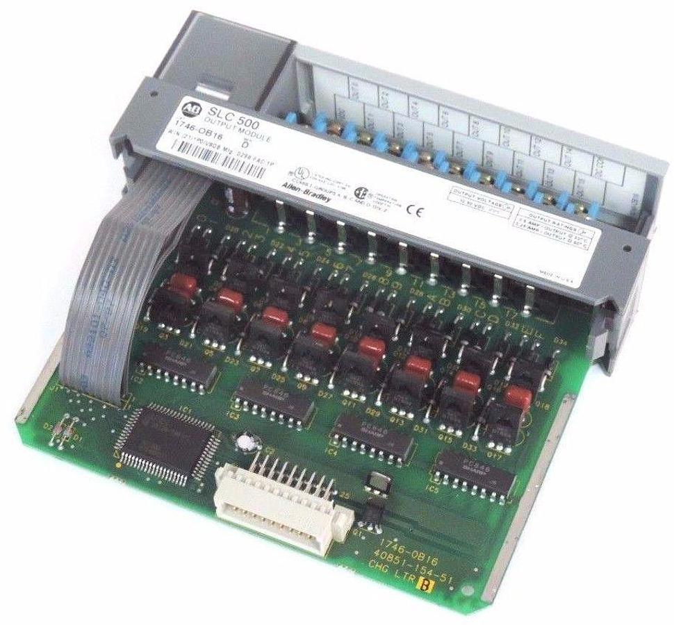 Used ALLEN BRADLEY SLC 500 1746-OB16 OUTPUT MODULE SER D 1746OB16