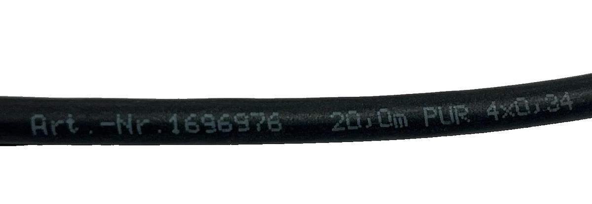 Used Phoenix Contact 1696976 M12 Female Straight Sensor Cable 20m 4-Pin PUR NEW