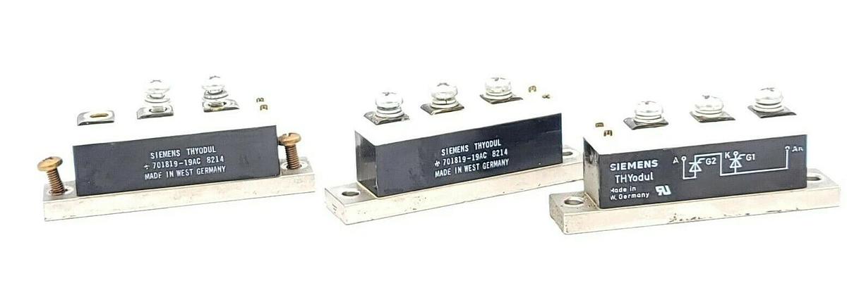 Used LOT OF 3 SIEMENS THYODUL 701819-19AC RECTIFIER POWER CUBES 70181919AC