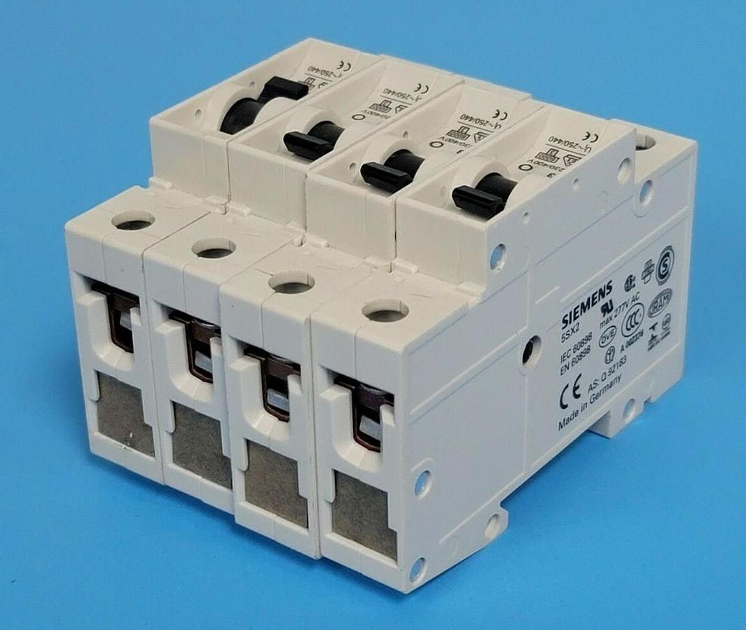 Used LOT OF 4 SIEMENS 5SX21C3 CIRCUIT BREAKERS 5SX2 230/400V