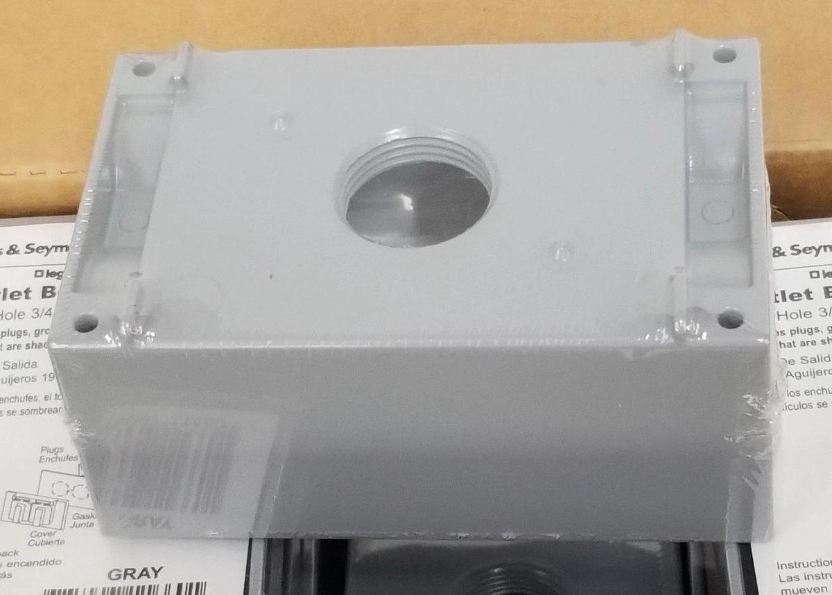 Used BOX OF 12 NEW PASS & SEYMOUR WPB35 ALL-WEATHER OUTLET BOXES, FIVE-HOLE, 3/4"