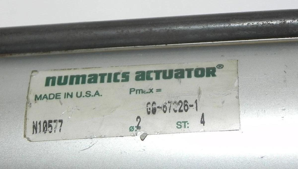 Used NUMATICS ACTUATOR N10577 W/ L12PP452O018D VALVE