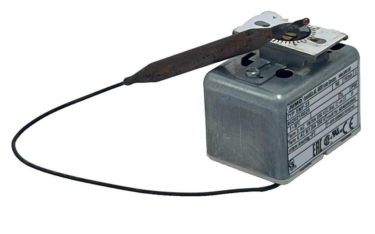 Used JUMO EMF-23 Electromechanical Thermostat Temperature Controller DIN Rail EMF23