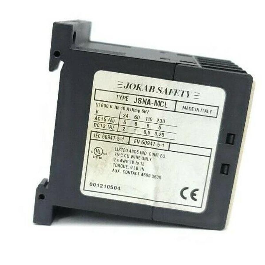 Used LOT OF 2 JOKAB SAFETY JSNA-MCL31-24 CONTACTORS 10 AMP 690 VAC 24 VDC