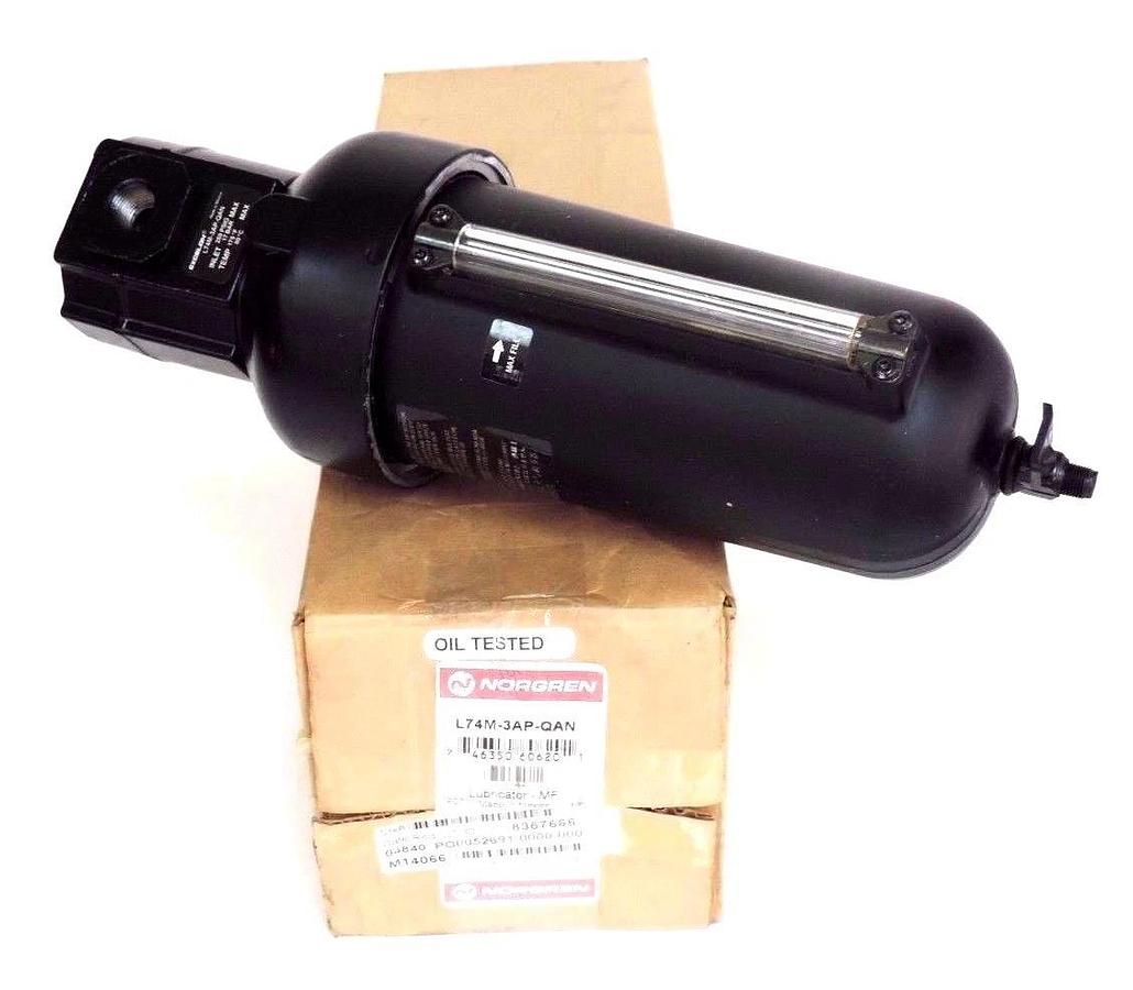 NIB NORGREN L74M-3AP-QAN LUBRICATOR 250PSIG, 17BAR, L74M3APQAN