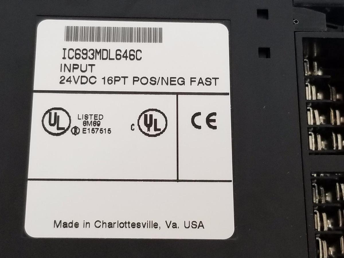 Used GE FANUC IC693MDL646C INPUT MODULE 24VDC 16PT POS/NEG FAST