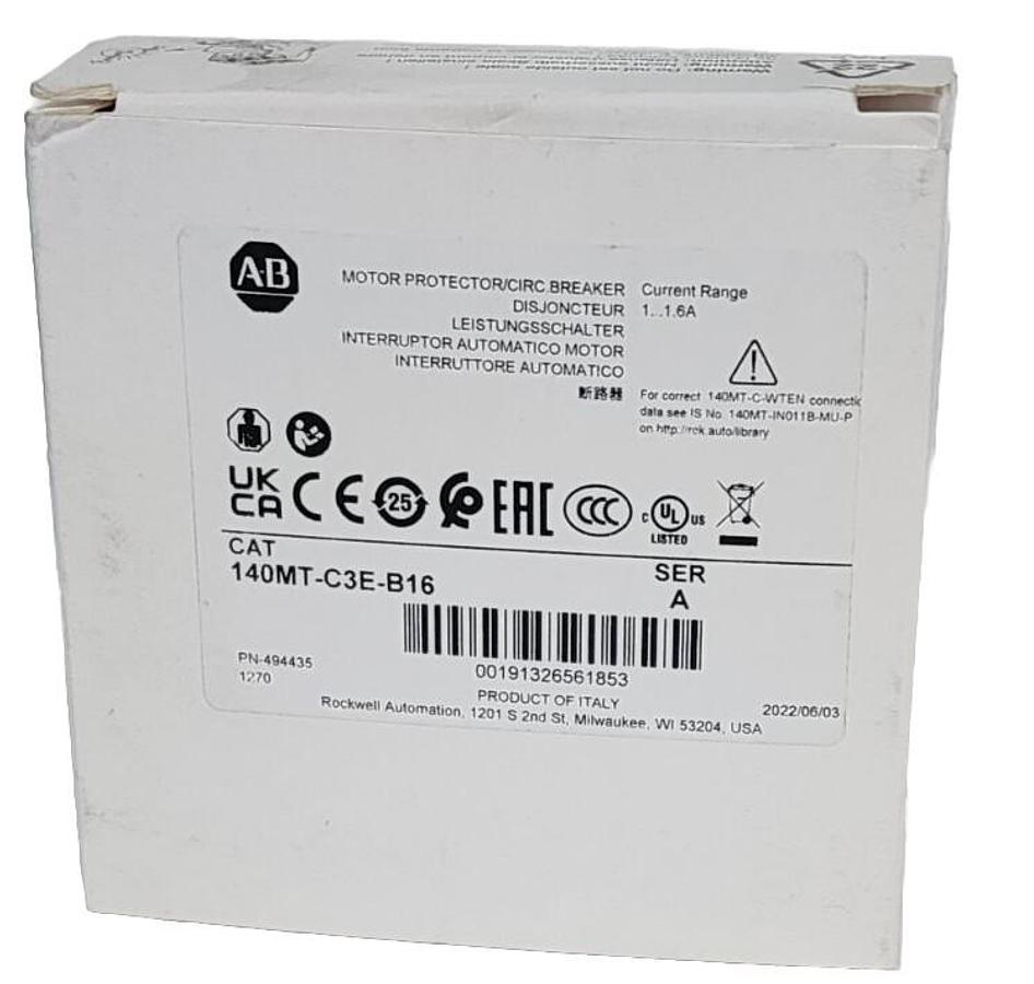 Used NIB ALLEN BRADLEY 140MT-C3E-B16 MOTOR PROTECTOR CIRCUIT BREAKER SER. A
