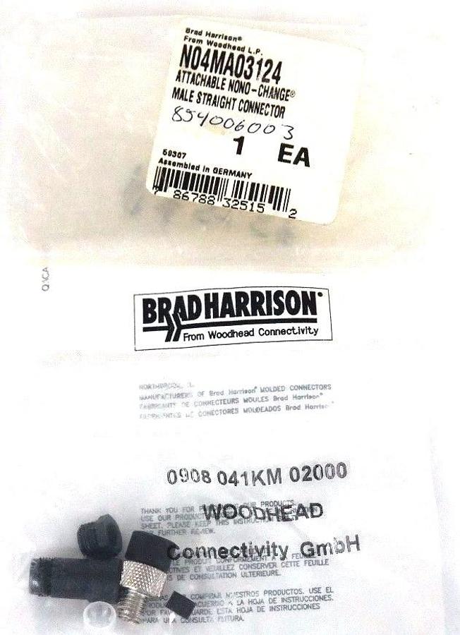 Used NEW BRAD HARRISON N04MA03124 ATTACHABLE NONO-CHANGE MALE STRAIGHT CONNECTOR