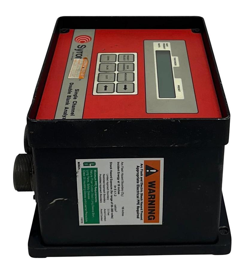 Refurbished SYRON DBA100 SINGLE CHANNEL DOUBLE BLANK ANALYZER 120VAC 60Hz SENSOR/CONTROL REP
