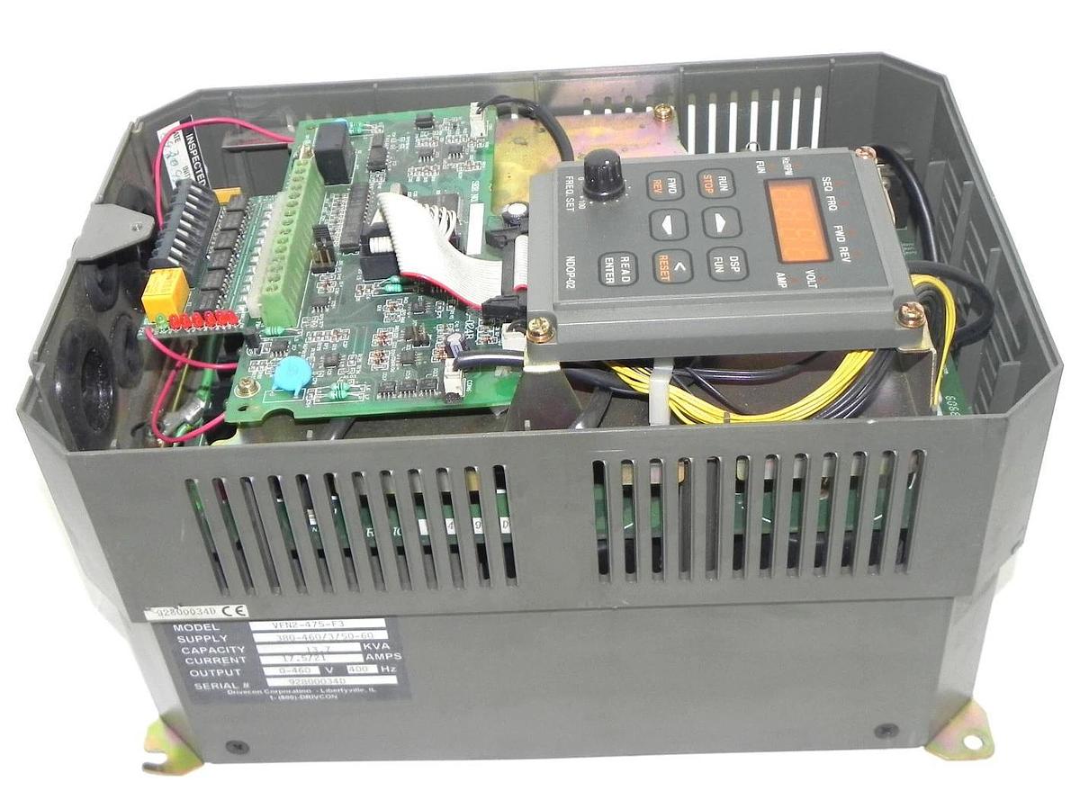 Used DRIVECON N2 SERIES VFN2-475-F3 DRIVE VFN2475F3 440V 7.5KW WITH NDOP-02 KEYPAD