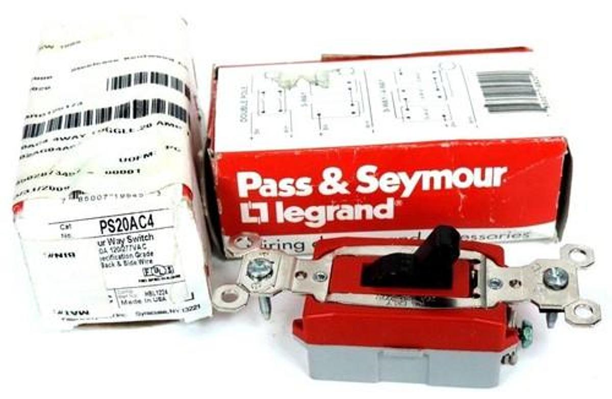 NIB PASS & SEYMOUR PS20AC1 SINGLE POLE SWITCH 20A 120/277VAC