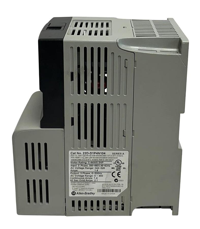 Used ALLEN BRADLEY 22D-D1P4N104 /A PowerFlex 40 AC DRIVE 0.4kW/0.5HP ENet COMM USNP