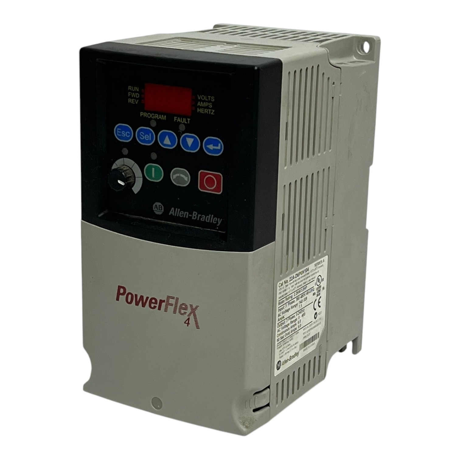 Used Allen-Bradley 22A-D6P0N104 PowerFlex 4 VFD 3HP 480V 3-Phase AC Motor Drive
