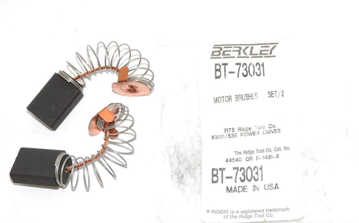 Used NEW BERKLEY BT-73031 MOTOR BRUSHES BT73031 SET/2 RIDGE P/N: 44540 OR E-1491-X