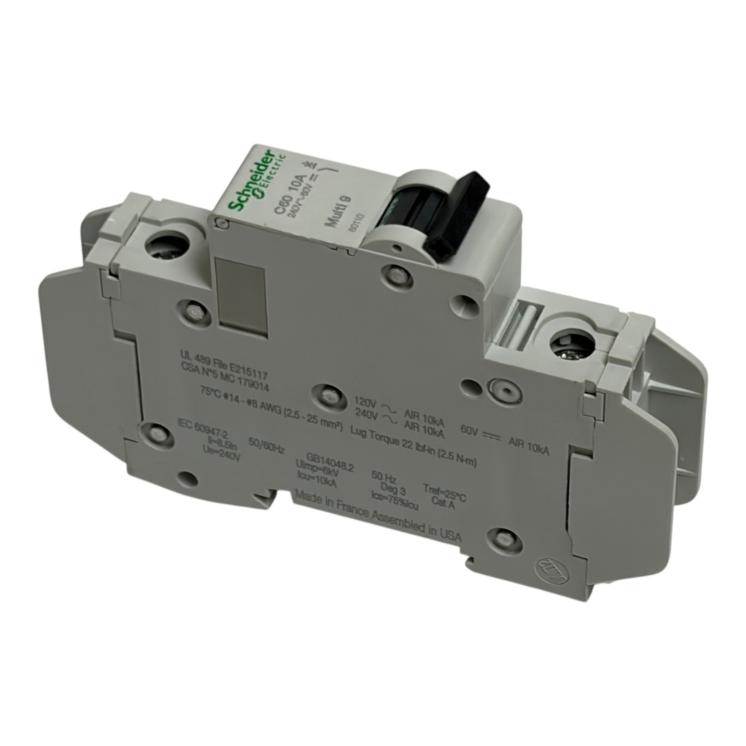Used Schneider Electric Multi 9 C60 10A Circuit Breaker 60110 1 Pole 240V 60V New