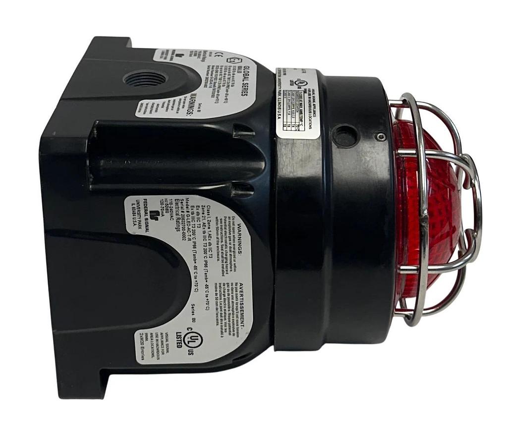 Used FEDERAL SIGNAL G-LED-AC-T-R / GLEDACTR GLOBAL SERIES LED LIGHT RED 110-240V USNP