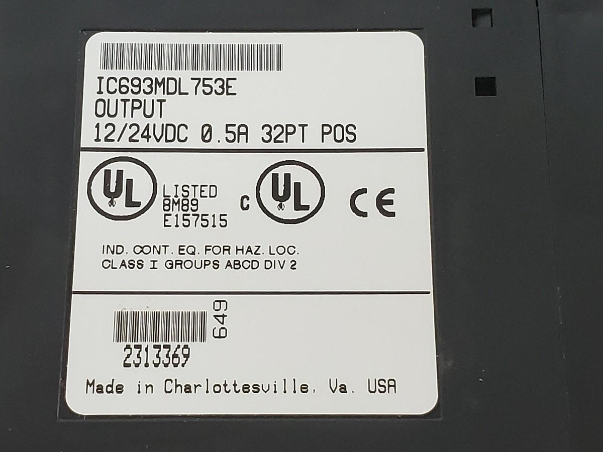 Used GE FANUC IC693MDL753E OUTPUT MODULE 12/24VDC .5A 32PT 44A732232-G01