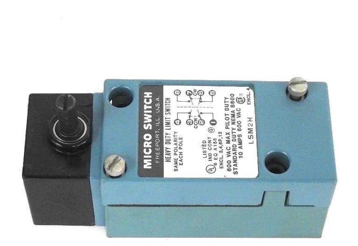 Used MICRO SWITCH LSM2H HEAVY DUTY LIMIT SWITCH 600 VAC MAX 10 AMPS
