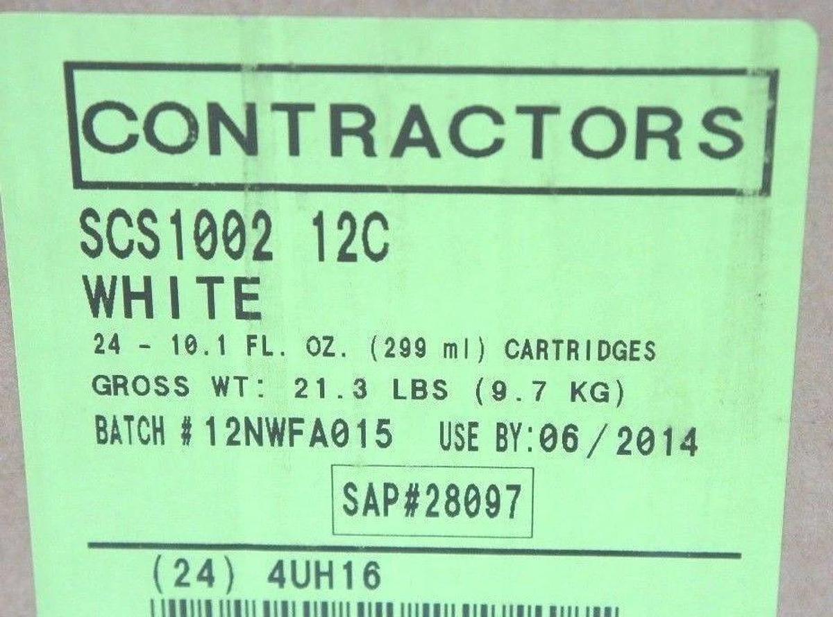 Used NEW GE SCS1000 CONTRACTORS SILICONE SEALANT WHITE, CASE OF 24, SCS1002 12C
