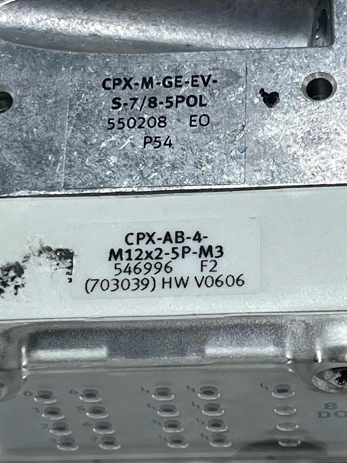 Used Festo CPX-AB-4-M12x2-5P-M3 (546997) with CPX-M-GE-EV Interlinking Block