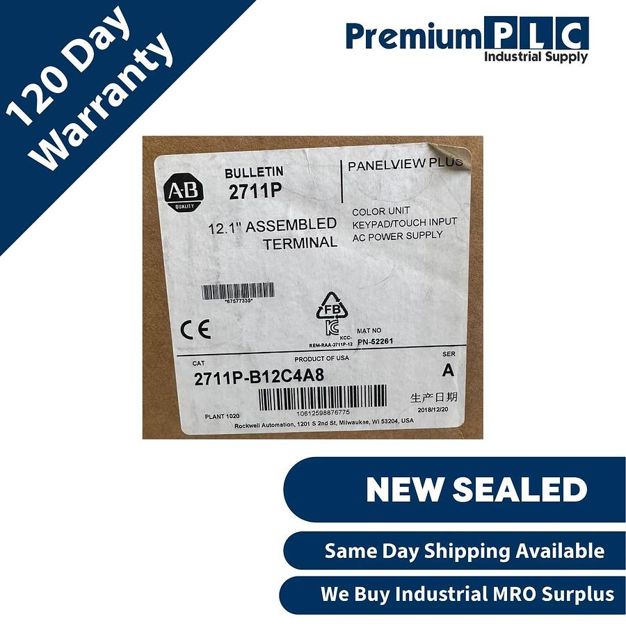 Used NEW SEALED ALLEN BRADLEY 2711P-B12C4A8 /A PanelView Plus 1250 AC COLOR TOUCH