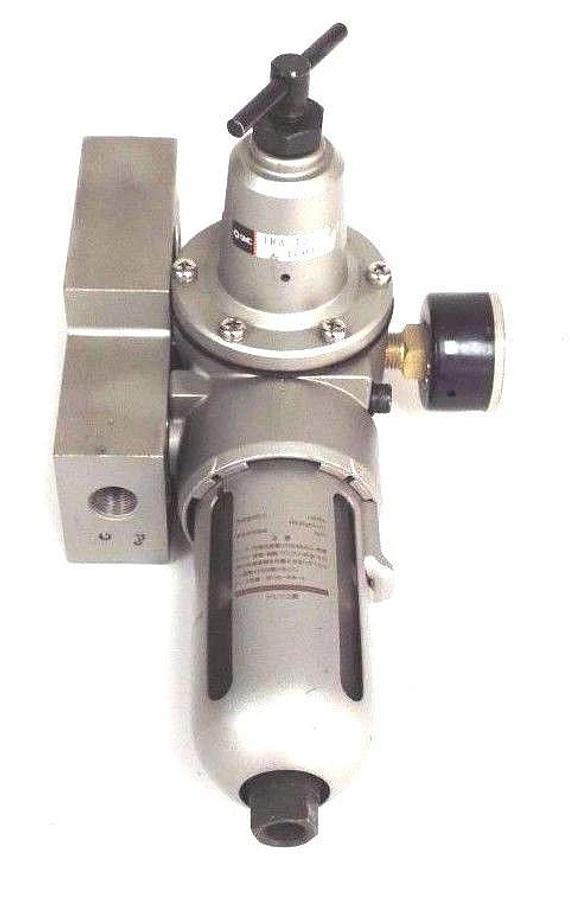 Used SMC INA-13-1001G REGULATOR 1.0MPA, 145PSI W/ SMC MPA GAUGE INA131001G