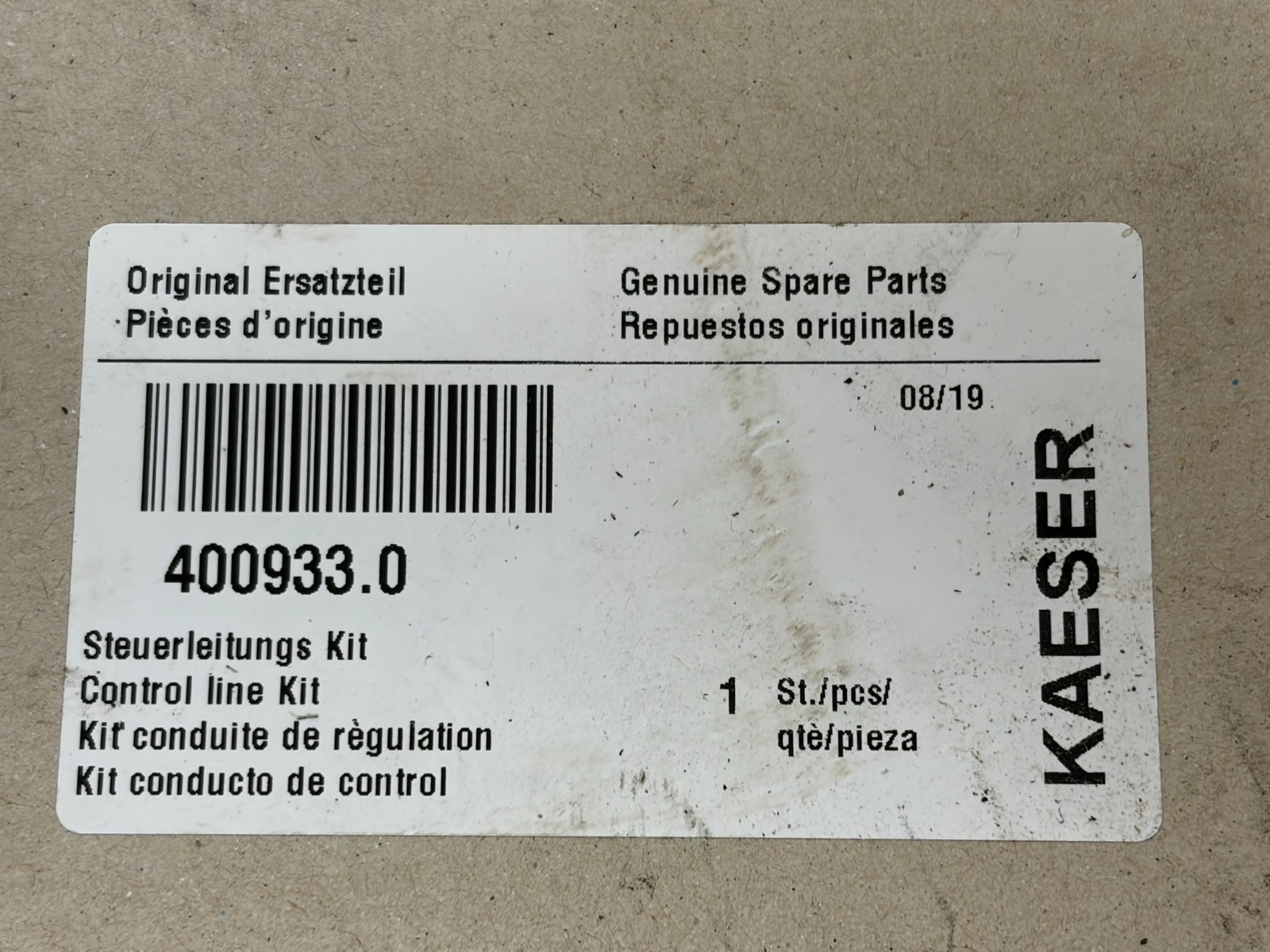 New Genuine Kaeser 400933.0 Control Line Kit OEM Rotary Screw Compressor Part