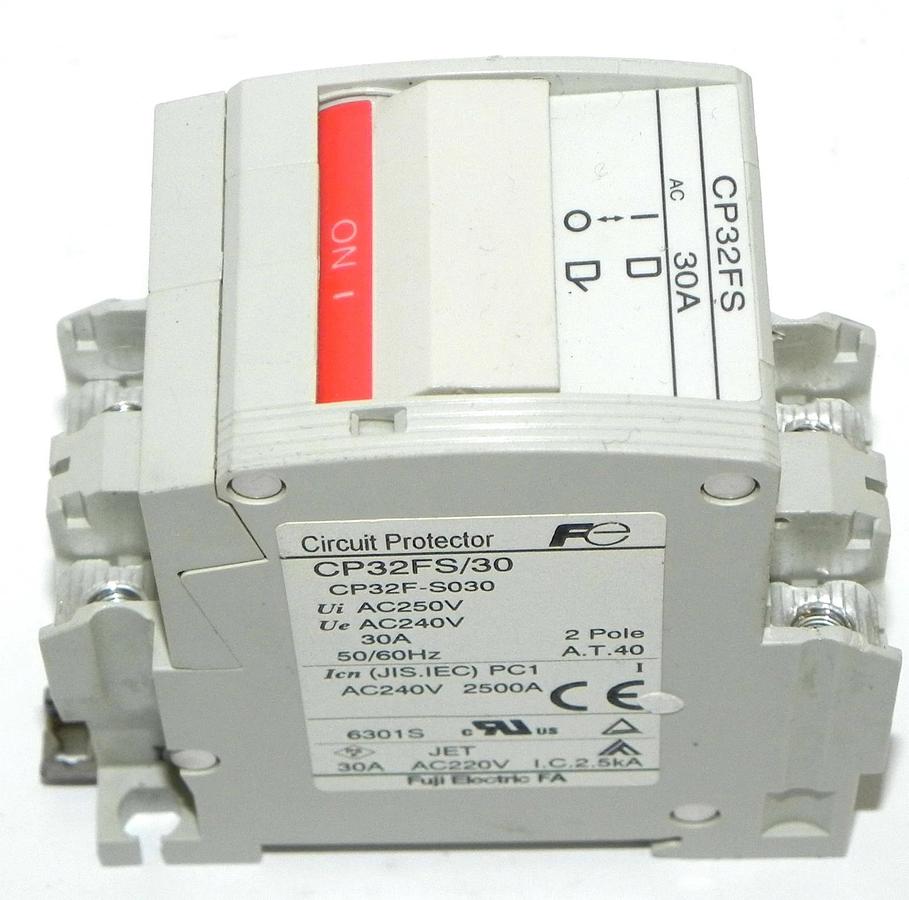 Used FUJI ELECTRIC CP32FS/30 CIRCUIT PROTECTOR CP32F-S030, 30A, CP32FS