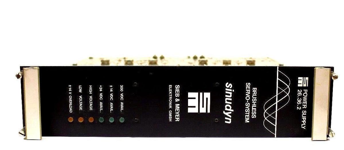Used SIEB & MEYER SINUDYN 26.36.2 POWER SUPPLY BRUSHLESS SERVO-SYSTEM 26.37.04A2