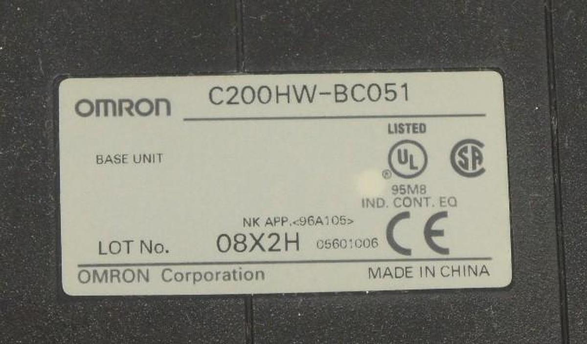 Used OMRON C200HW-BC051 5 SLOT CPU BACKPLANE, C200HWBC051