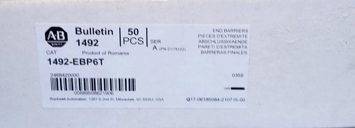 BOX OF 46 NEW ALLEN BRADLEY 1492-EBP6T END BARRIERS SER. A