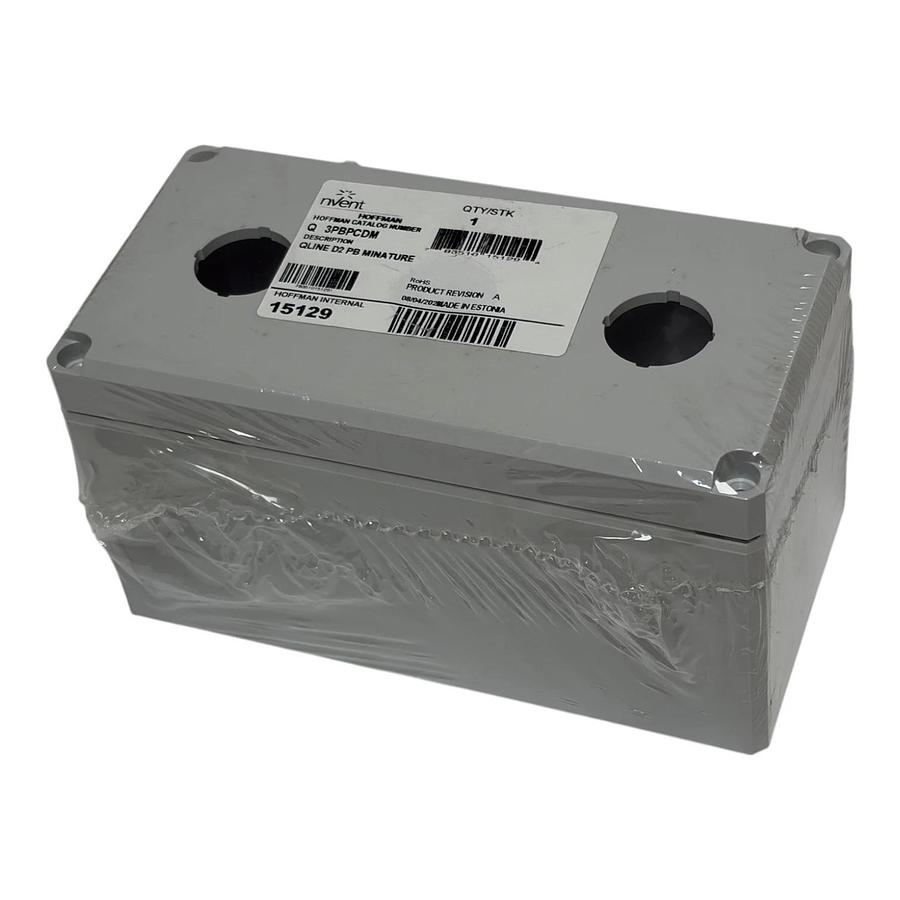 New nVent Hoffman Q3PBPCDM QLine D Polycarbonate Enclosure 3-Hole Pushbutton Box