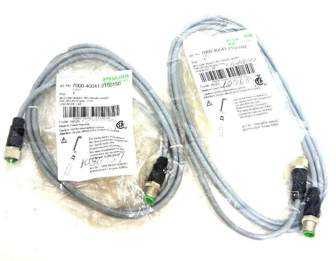 Used LOT OF 2 NEW MURR ELEKTRONIK 7000-40041-2150150 CORDSETS PVC-JB 7000400412150150