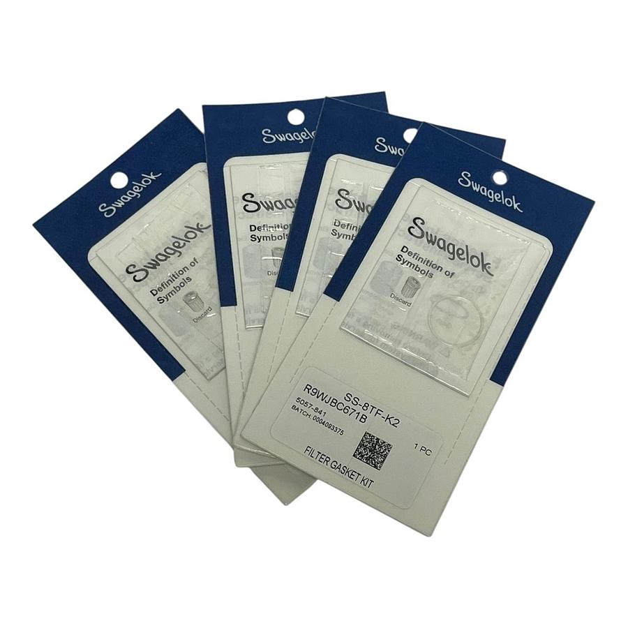 Used Lot of 4 Swagelok SS-8TF-K2 TF Series Filter Replacement Gasket Kits New Sealed