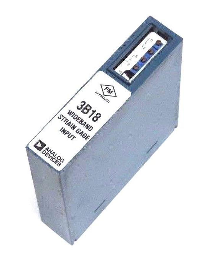 Used ANALOG DEVICES 3B18-00 WIDEBAND STRAIN GAGE INPUT MODULE 3B1800