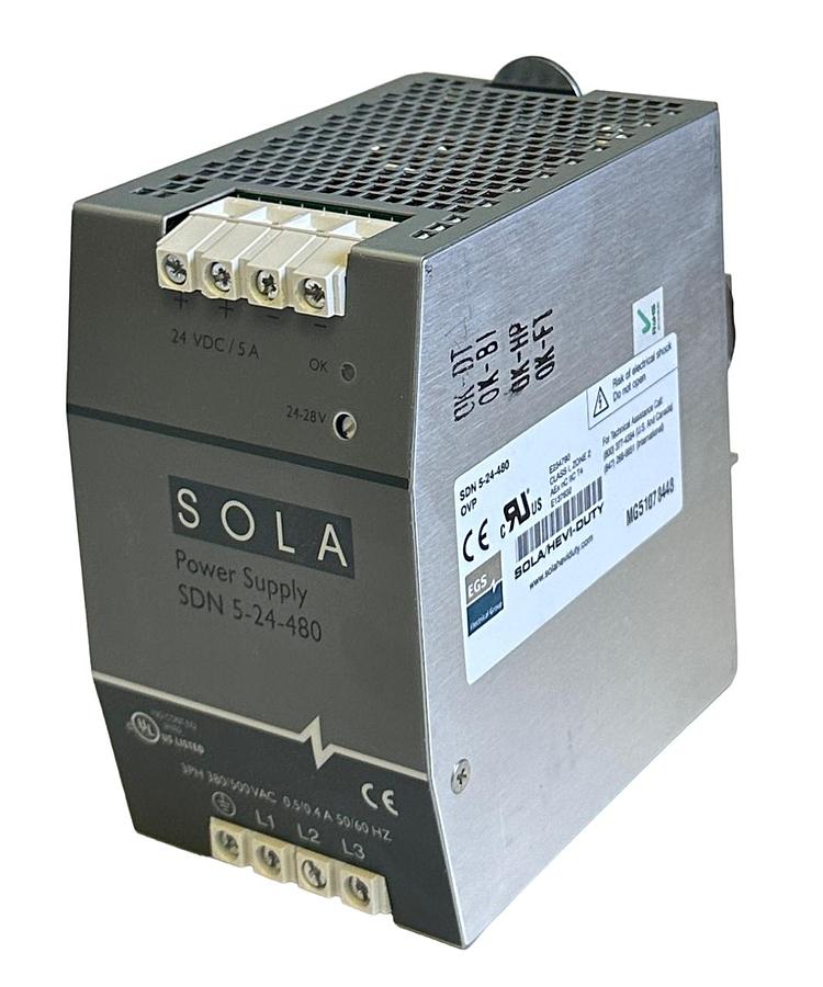 Used NEW SOLA/HEVI-DUTY SDN 5-24-480 / SDN524480 SDN SERIES POWER SUPPLY 5A 24VDC