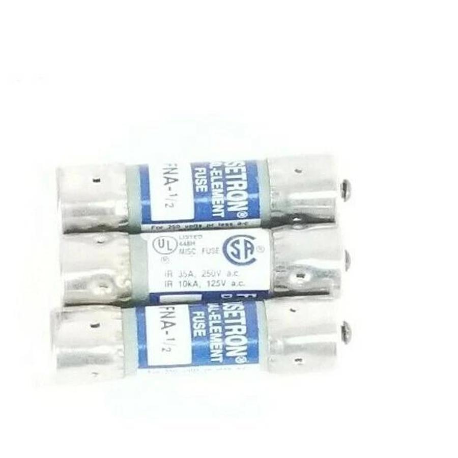 LOT OF 3 NEW COOPER BUSSMANN FNA-1/2 FUSETRON DUEL ELEMENT FUSSES