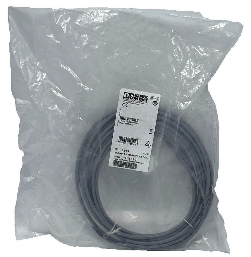 Used Phoenix Contact 1426117 SAC-4P-5,0-500/M 8FS VA E-UL Sensor/Actuator Cable 5m M8