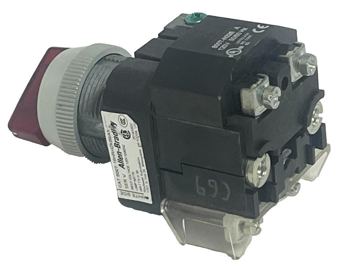 ALLEN-BRADLEY 800T-16HRH2KB6AX Ser. V RED Selector Switch 2-Pos Illuminated NSNP