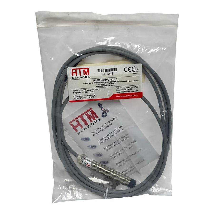 Used HTM Sensors FCM2-1204G-V3U2 Inductive Analog Proximity Sensor M12 New Surplus