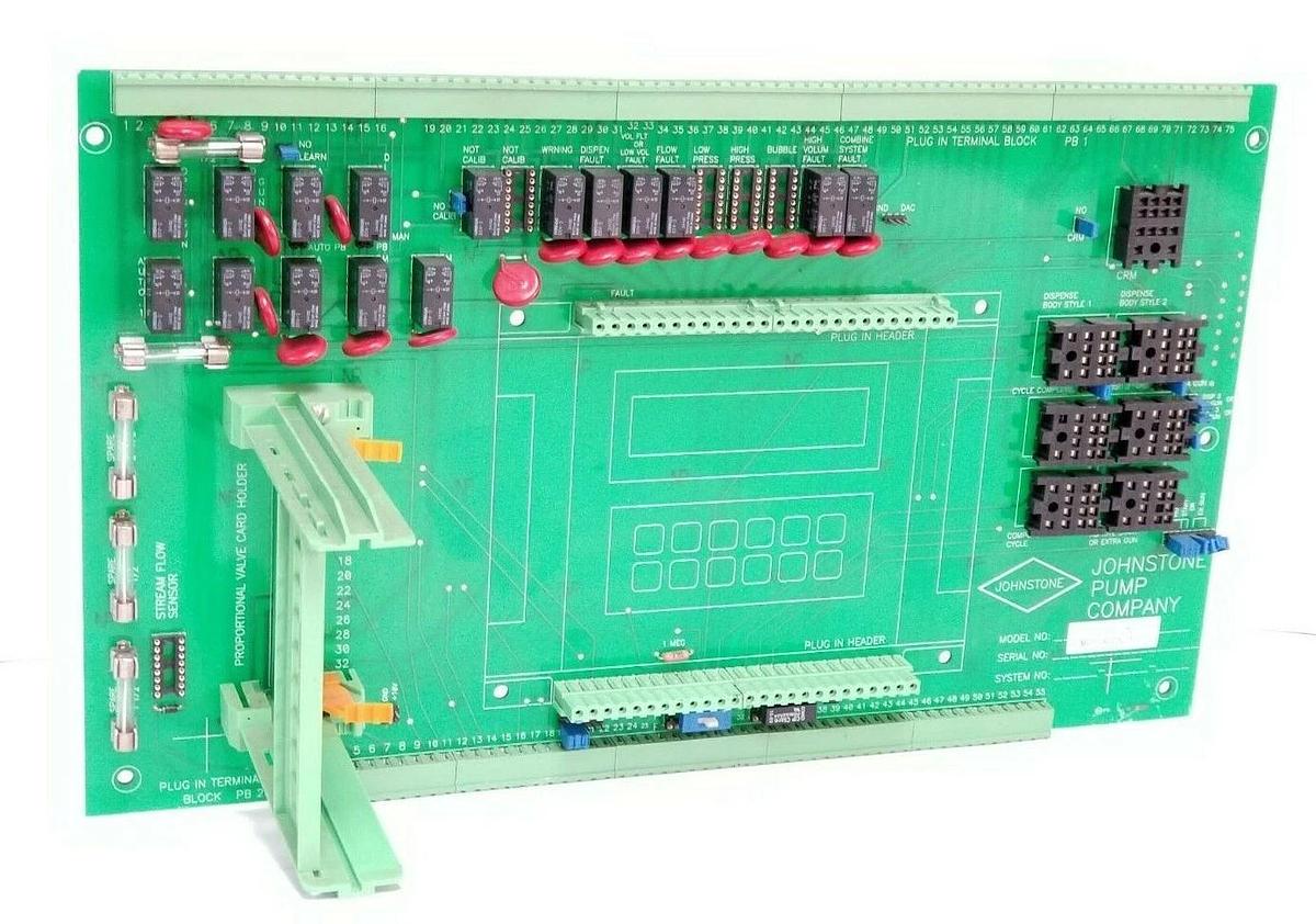 Used JOHNSTONE PUMP CO. 120-213C MOTHERBOARD A073B W/ (16) G5V-2 24VDC RELAYS 120213C