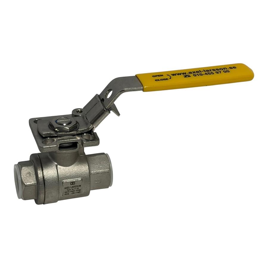 Used Axel Larsson AL17-22 DN15 1/2" Stainless Steel Ball Valve PN63 1000 WOG New