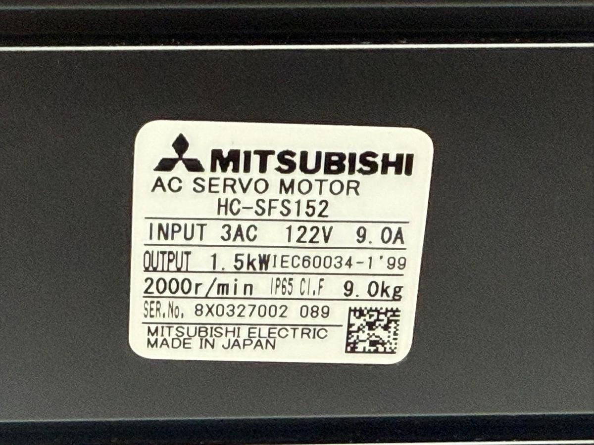 Used Mitsubishi HC-SFS152 AC Servo Motor 1.5kW 2000 RPM 122V 9A New Surplus
