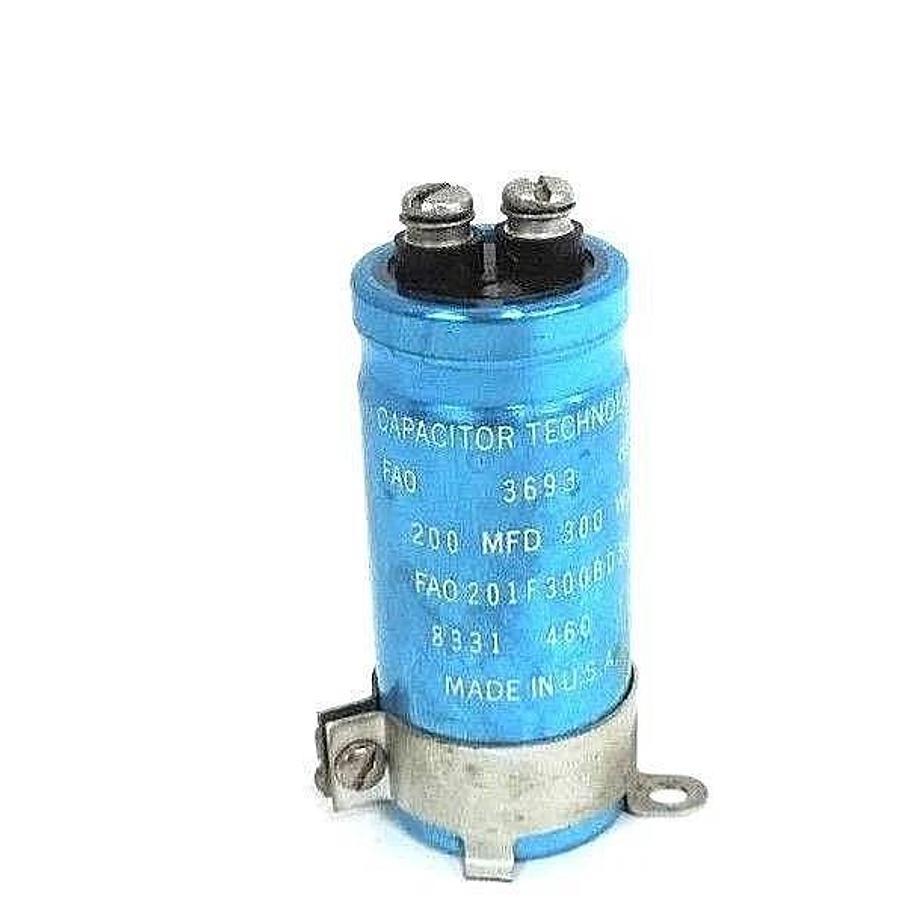 Used CAPACITOR TECHNOLOGY FAO 201F300BD1H CAPACITOR 200MFD, 300WVDC