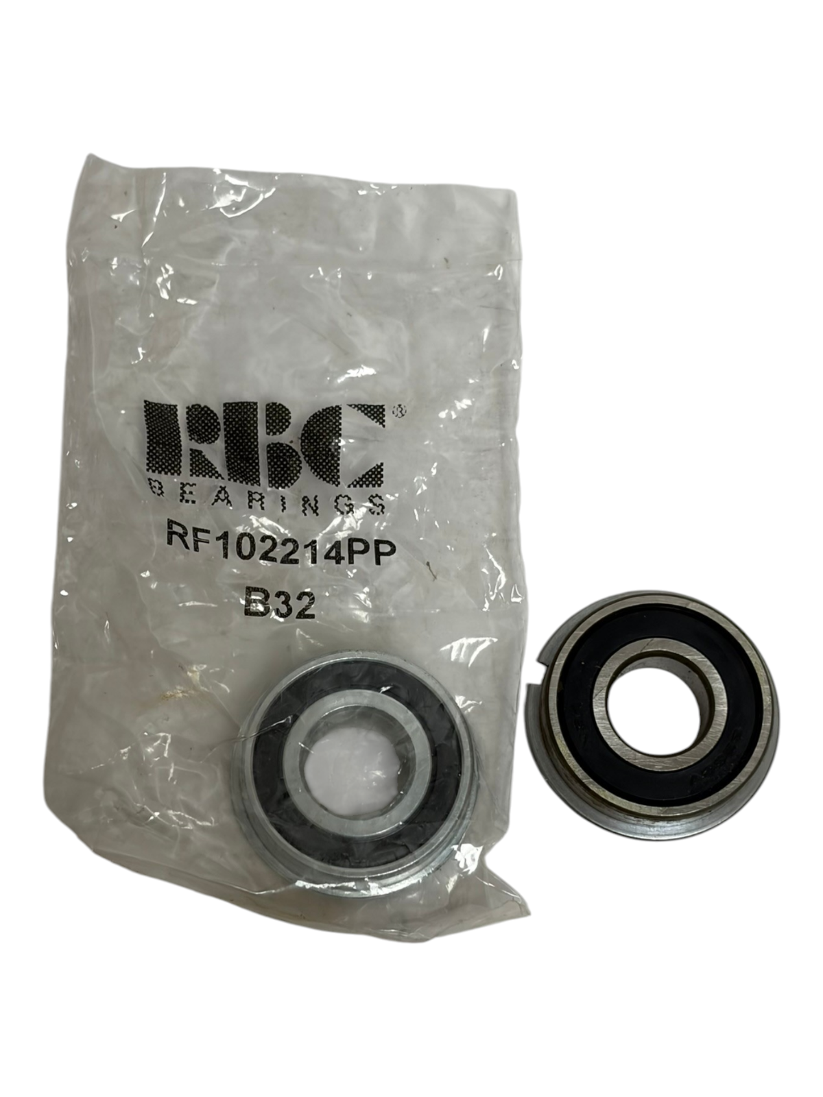 Used Lot of 2 RBC Bearings RF102214PP Sealed Radial Ball Bearings with Snap Ring
